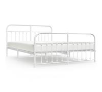 (white, 160 x 200 cm/with headboard & footboard) vidaXL Metal Bed Frame Bedroom Bed Base Bedstead Metal Matress Foundation