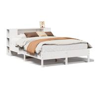 (white, 160 x 200cm) vidaXL Bookcase Bed without Mattress Wax Solid Wood Pine