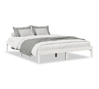 Vidaxl Extra Long Bed Frame Without Mattress White 160X220 Cm Solid Wood Pine