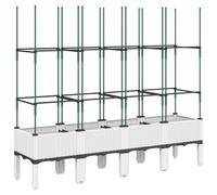 (white, 160 x 40 x 142,5 cm) vidaXL Garden Planter with Trellis Grey