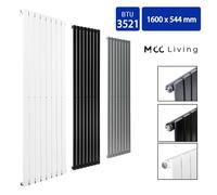 (White, 1600x544 mm Double) MCC Radiator Horizontal Vertical Designer Flat Panel Central Heating Radiator Heater