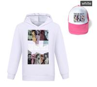 (White, 160cm) Pop Taylor Swift 2 PCS Christmas Gifts The Eras Tour Hoodie and Cap Set Girls Boys Hooded Sweatshirt Pullover