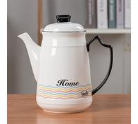 White 1650ML Ceramic Flower teapot Kettle with Filter Hole teapot Coffee Pot Cold Kettle,B-As The Picture Shows