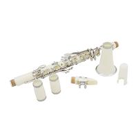 White 17-key Clarinet B Flat Abs Nickel-plated Buttons Double-barrel Beginner Clarinet