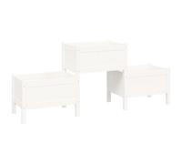 vidaXL Planter White 178.5x44x75 cm Solid Wood Pine UK HOT