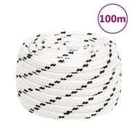 Braided Boat Rope Polyester Sturdy Yacht Cable Black/White Multi Sizes vidaXL