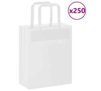 (white, 18 x 8 x 22 cm/ 250 pcs) vidaXL Paper Bags 250 pcs with Handles White 21x11x28 cm Paper Grocery Bag