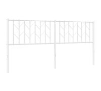 vidaXL Metal Headboard for Bedroom, Steel Construction, White, 180 cm Bed Frame Header, Supportive Backrest, Assembly Required, Timeless Elegance