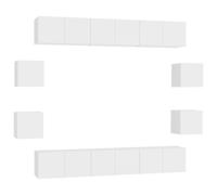 vidaXL 10 Piece TV Cabinet Set White Engineered Wood, White