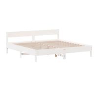 (white, 180 x 200 cm) vidaXL Bed Frame with Headboard Bed Base Wax Brown 90x200 cm Solid Wood Pine