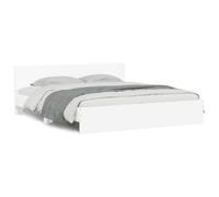 (white, 180 x 200 cm) vidaXL Bed Frame with Headboard Bedroom Bed Base Mattress Foundation Bedstead