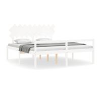 (white, 180 x 200 cm) vidaXL Bed Frame with Headboard Home Bedstead Bed Base 160x200 cm Solid Wood