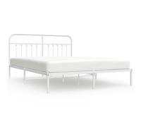 (white, 180 x 200 cm/with headboard) vidaXL Metal Bed Frame Bedroom Bed Base Bedstead Metal Matress Foundation