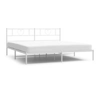 (white, 180 x 200 cm/with headboard) vidaXL Metal Bed Frame with Headboard Bed Base Bedstead Black 90x190 cm Single