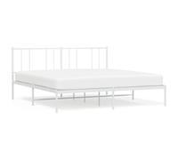 (white, 180 x 200 cm/with headboard) vidaXL Metal Bed Frame with Headboard Bed Base Mattress Foundation Bedstead