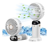 (White, 1800 mAh (5-7 Hours Run Time)) Portable Travel Mini Handheld /Table Fan USB-C