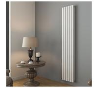 (White, 1800mm x 360mm) Princia Vertical Double Oval Panel Radiator