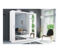 (White, 180cm) Modern Milan full mirror Sliding wardrobe in 4 color and 6 sizes