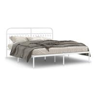 (white, 183 x 203 cm/ with headboard) vidaXL Metal Bed Frame with Headboard and Footboard Bed Base White 183x203 cm