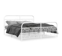 (white, 183 x 213 cm/ with headboard & footboard) vidaXL Metal Bed Frame with Headboard and Footboard Bed Base Black 120x200 cm