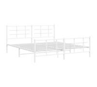 (white, 183 x 213 cm/with headboard & footboard) vidaXL Metal Bed Frame with Headboard Home Bed Base Bedstead Black 90x200 cm