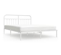 (white, 183 x 213 cm/with headboard) vidaXL Metal Bed Frame Bedroom Bed Base Bedstead Metal Matress Foundation