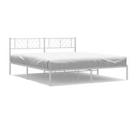 (white, 183 x 213 cm/with headboard) vidaXL Metal Bed Frame Bedroom Platform Bed Base Bedstead Mattress Foundation