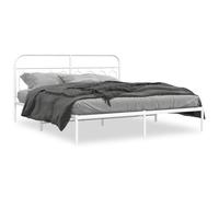 (white, 183 x 213 cm/ with headboard) vidaXL Metal Bed Frame with Headboard and Footboard Bed Base Black 120x200 cm