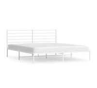 (white, 183 x 213 cm/with headboard) vidaXL Metal Bed Frame with Headboard Bed Base Mattress Foundation Bedstead