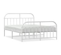 (white, 183 x 213/with headboard & footboard) vidaXL Metal Bed Frame Bedroom Bed Base Bedstead Metal Matress Foundation