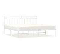 (white, 183x213 cm/with headboard) vidaXL Metal Bed Frame Home Bedroom Bed Base Mattress Foundation Bedstead