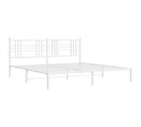 (white, 183x213 cm/with headboard) vidaXL Metal Bed Frame with Headboard Home Bed Base Bedstead Black 100x200 cm