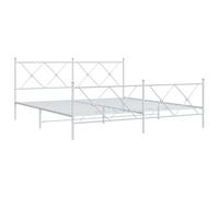 (white, 183x213cm/with headboard & footboard) vidaXL Metal Bed Frame with Headboard and Footboard Bed Base Black 80x200 cm