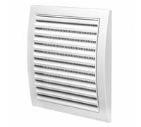 White 190mm x 190mm Air Vent Cover with Fly Screen - Exterior Wall Vent Grille for Kitchen, Bathroom Durable Plastic Louvre Vent Cover 5 to 6 inch Duct Hole