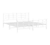 (white, 193 x 203 cm/with headboard & footboard) vidaXL Metal Bed Frame with Headboard Home Bed Base Bedstead Black 90x200 cm