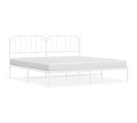 (white, 193 x 203 cm/with headboard) vidaXL Metal Bed Frame Home Bedroom Bed Base Mattress Foundation Bedstead