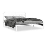 (white, 193 x 203 cm/ with headboard) vidaXL Metal Bed Frame with Headboard and Footboard Bed Base Black 120x200 cm