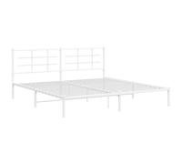 (white, 193 x 203 cm/with headboard) vidaXL Metal Bed Frame with Headboard Home Bed Base Bedstead Black 90x200 cm