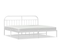 (white, 193 x 203/with headboard) vidaXL Metal Bed Frame Bedroom Bed Base Bedstead Metal Matress Foundation
