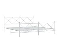 (white, 193x203 cm/with headboard & footboard) vidaXL Metal Bed Frame with Headboard and Footboard Bed Base Black 80x200 cm