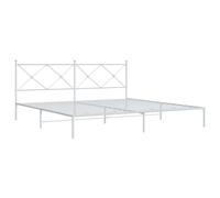 (white, 193x203 cm/with headboard) vidaXL Metal Bed Frame with Headboard and Footboard Bed Base Black 80x200 cm
