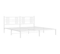 (white, 193x203 cm/with headboard) vidaXL Metal Bed Frame with Headboard Home Bed Base Bedstead Black 100x200 cm