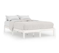 (white, 195.5 x 140.5 x 31 cm) vidaXL Bed Frame Bedroom Wooden Bed Base Mattress Foundation Solid Pinewood