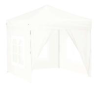 vidaXL Folding Party Tent with Sidewalls White 2x2 m