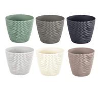 (White, 19cm) Plant Pots Indoor Outdoor Plastic Flowerpot Small Medium Large Splofy 6 Colours
