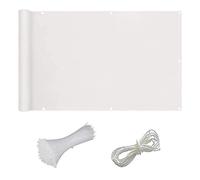 White 1x6.5m Wind & Water Resistant Garden Fence Panel Cover with Cable Ties for Balcony Protection Outdoor Privacy Solution Durable & Stylish