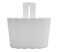 (White, 2.2L (L15cmxW19.4cmxH20.2cm)) Wall Mounted Flowerpot Planter Plastic Slat Home Decor Pot Hanging Box