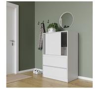 Urbn-Living Urbnliving 120Cm Height 2 Door 2 Drawer Side Cabinet Unit Cupboard Drawer Storage Home Office Furniture, White