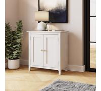 White 2 Door Sideboard Compact Brushed Handles