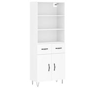 vidaXL 2 Door 2 Drawer 3 Shelf White Highboard - Size: 180 x 34 x 69.5cm - Wilko